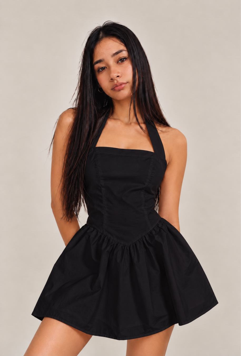 VESTIDO CORSET MINI| - Negro