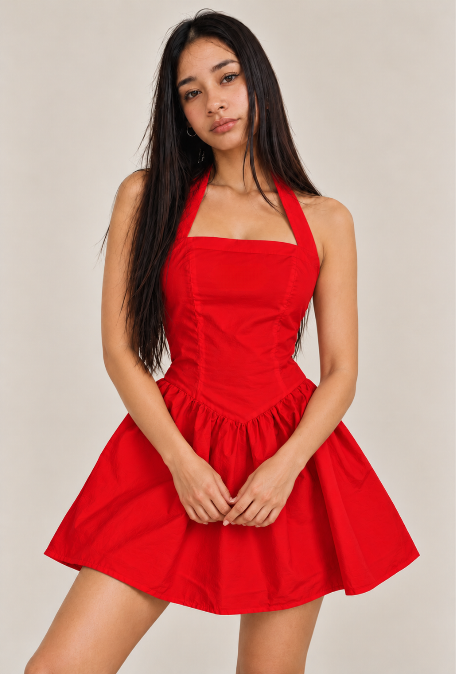 VESTIDO CORSET MINI| - Rojo