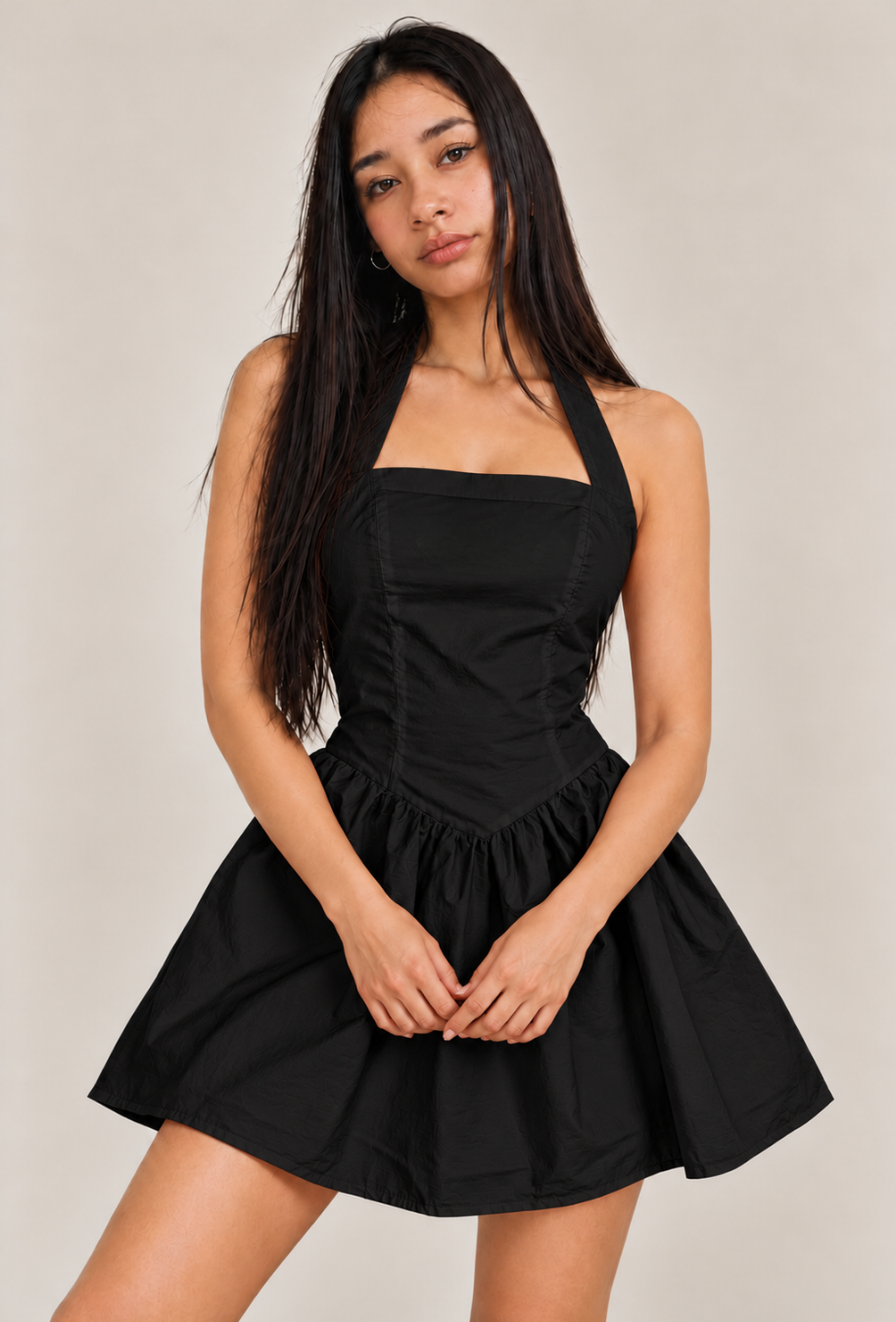 VESTIDO CORSET MINI| - Negro