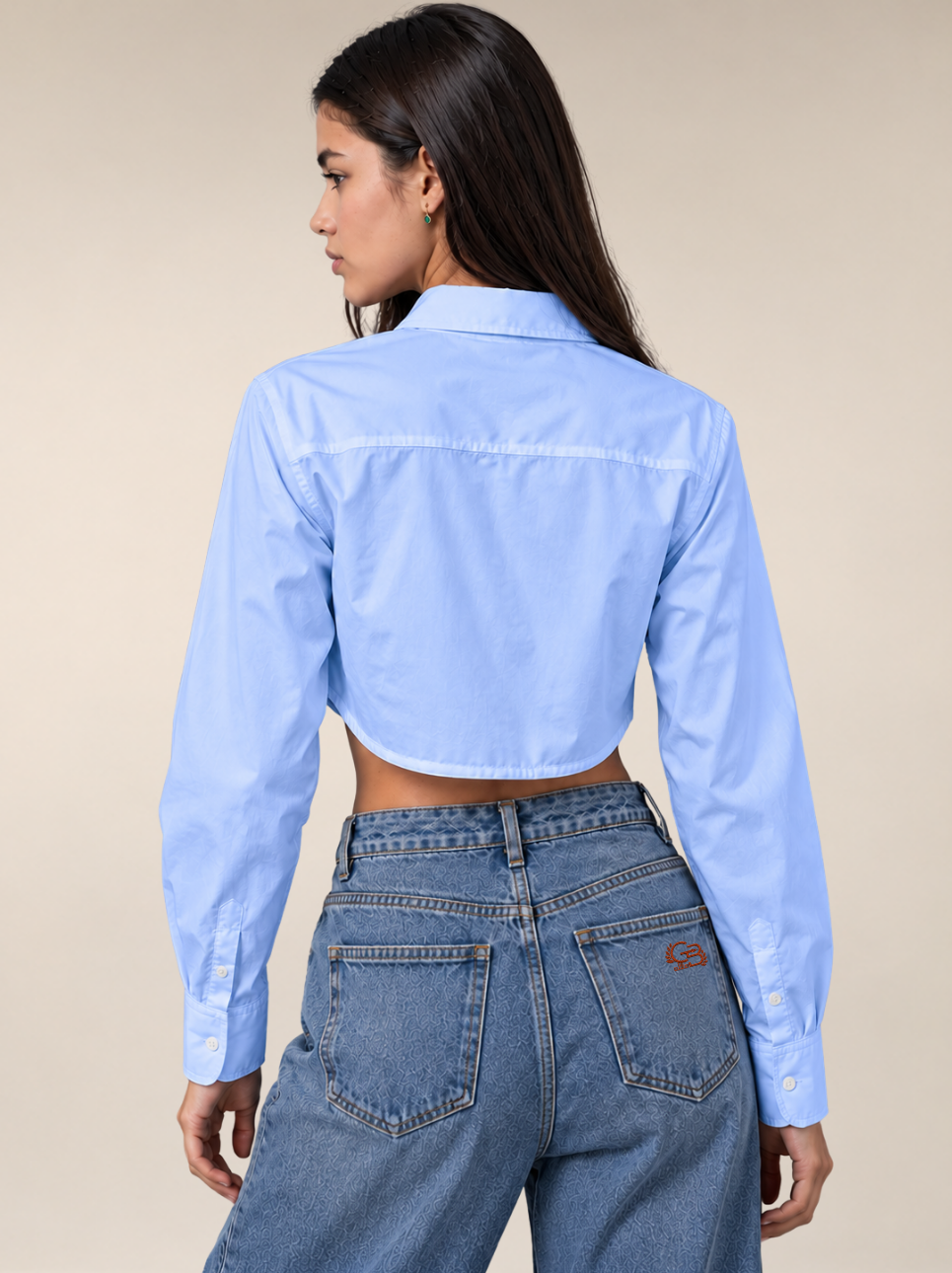 CAMISA MUJER RIBBED - Celeste